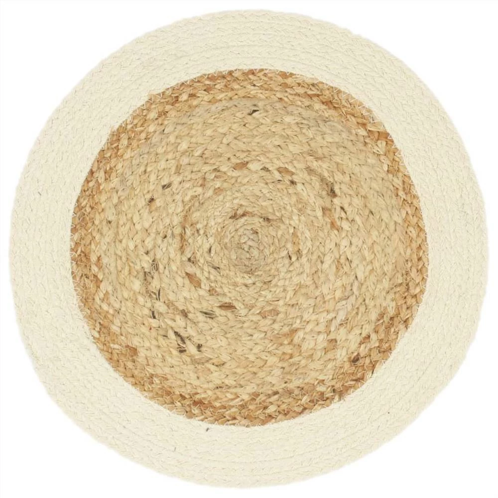 Placemats 6 Pcs Plain Natural 38 Cm Round Jute And Cotton 5 Placemats 6 Pcs Plain Natural 38 Cm Round Jute And Cotton - Image 3