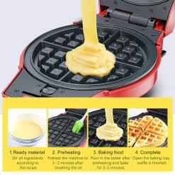 Sonifer SF6083 1000W Electric Waffle Maker, 3-in-1 Waffle Donuts Omelet Plates, Non-stick Coating Breakfast Machine 11 Sonifer SF6083 1000W Electric Waffle Maker, 3-in-1 Waffle Donuts Omelet Plates, Non-stick Coating Breakfast Machine -Wltoys Shop Sonifer SF6083 1000W Electric Waffle Maker 507603 3