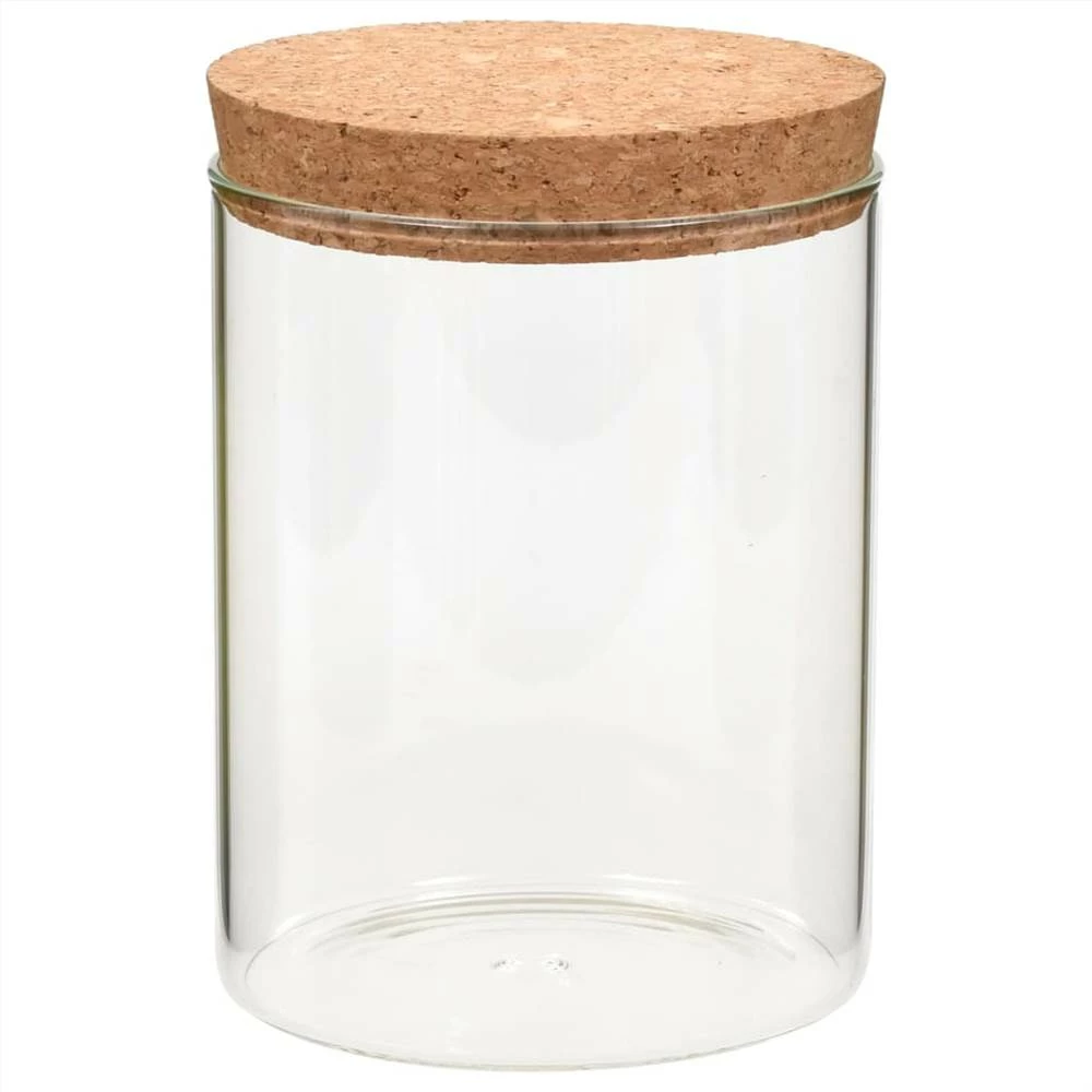 Storage Glass Jars With Cork Lid 6 Pcs 650 Ml 5 Storage Glass Jars With Cork Lid 6 Pcs 650 Ml - Image 3