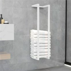 Towel Rack White 25x20x95 Cm Steel