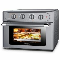 WEESTA 7-in-1 Air Fryer Toaster Oven Combo, 24QT Large Air Fryer With Accessories & E-Recipes - Grey