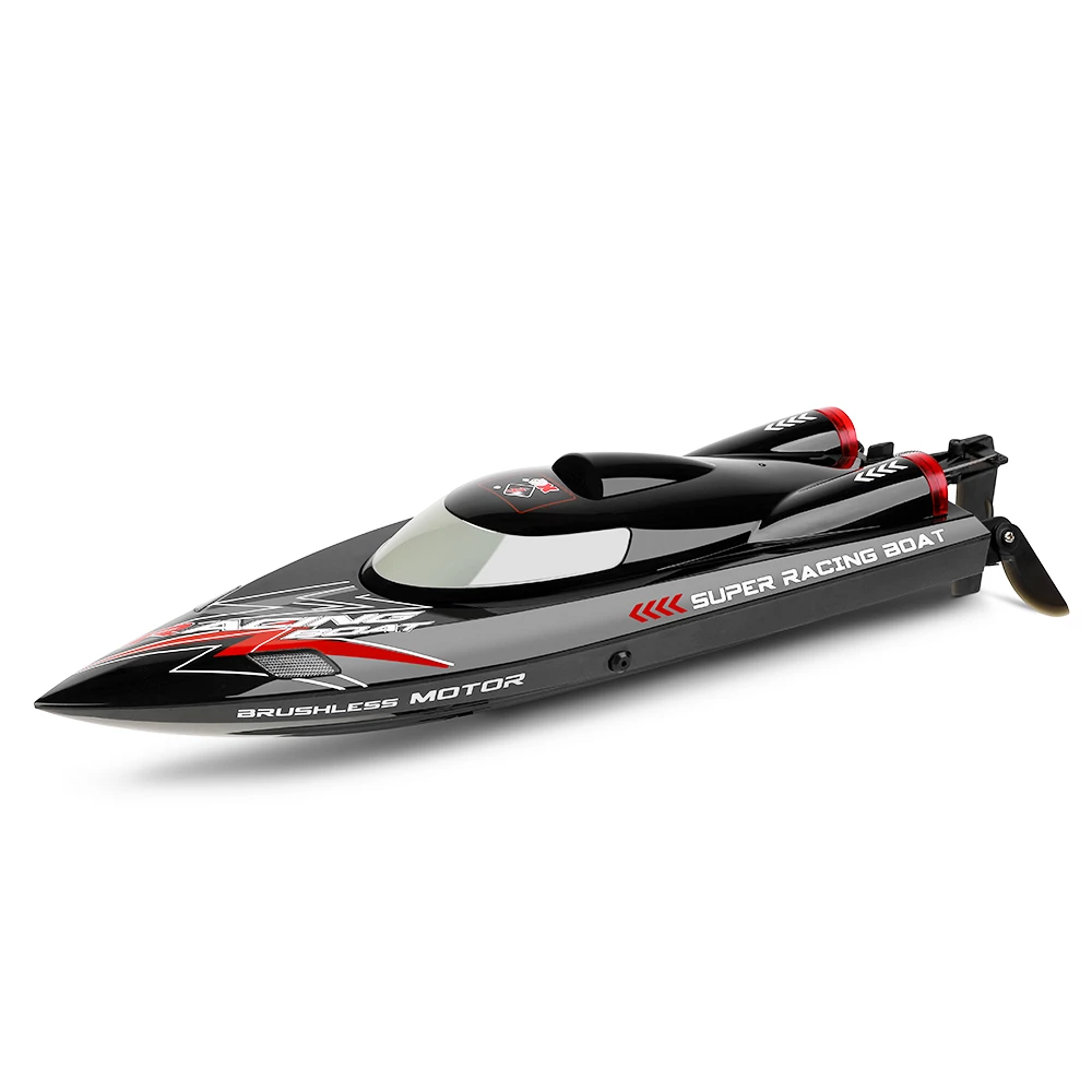 WLtoys WL916 High Speed 2.4G RC Boat Brushless Motor Racing Boat 60km/h Ship Toys For Kids Black - Three Batteries