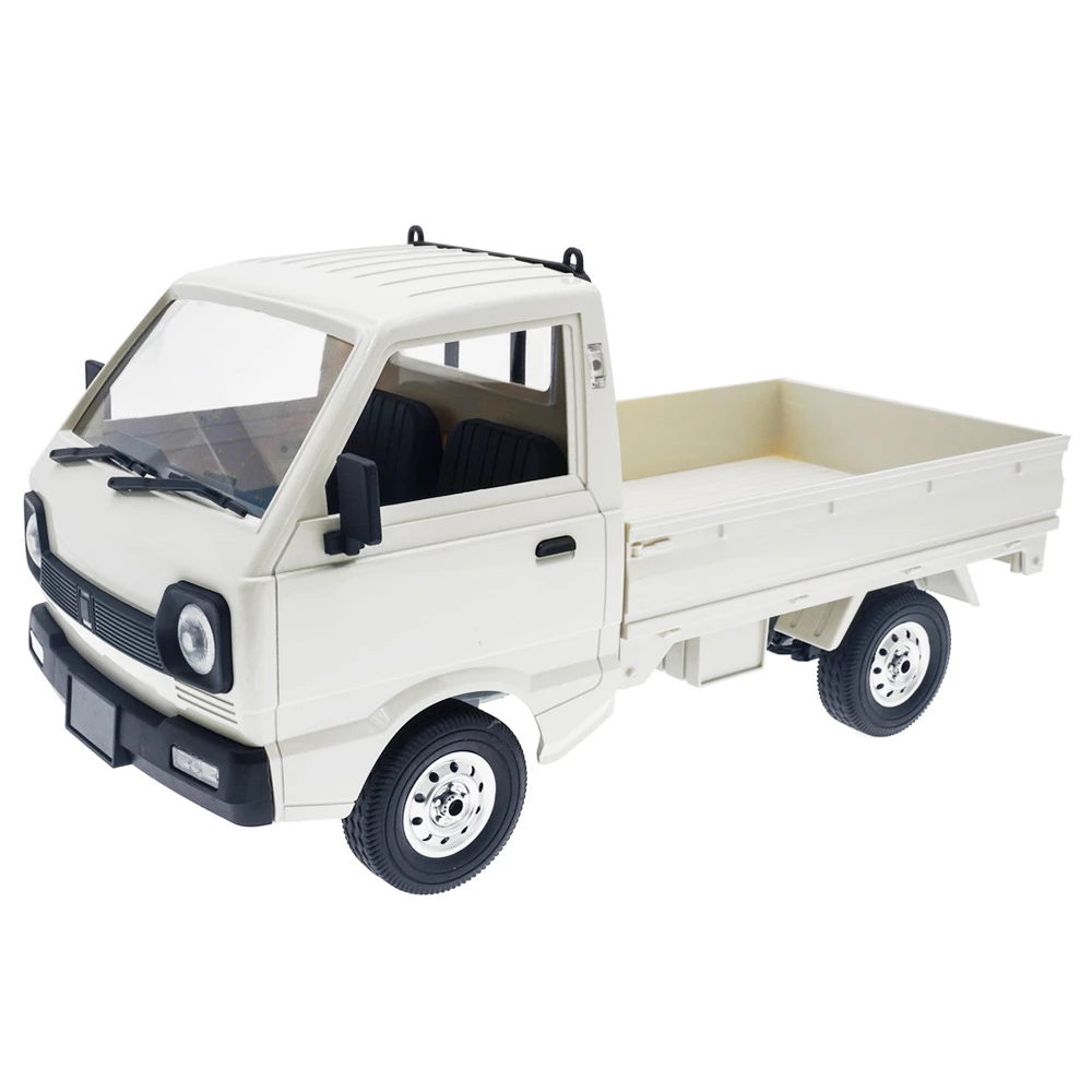 WPL D12 2.4G 1/10 2WD Off-road Military Truck RC Car - White Three Batteries