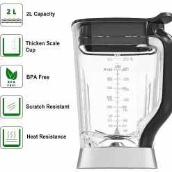 Yakeep 8188 2000W Stand Mixer, 2L Smoothie Blender With Stirrer, 32000 RPM, 8 Steel Blades, BPA Free Tritan Container, 3 Preset Modes -Wltoys Shop Yakeep 8188 2000W Stand Mixer 2L Smoothie Blender 518888 4