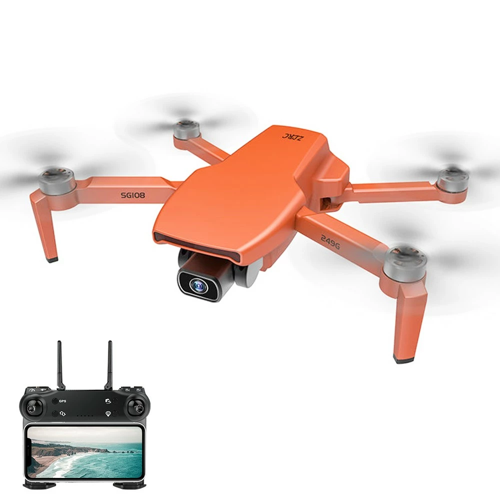 ZLL SG108 RC Drone With 4K Adjustable Camera GPS Smart Return Tap Flight, 28min Flight Time - One Battery Orange 3 ZLL SG108 RC Drone With 4K Adjustable Camera GPS Smart Return Tap Flight, 28min Flight Time - One Battery Orange