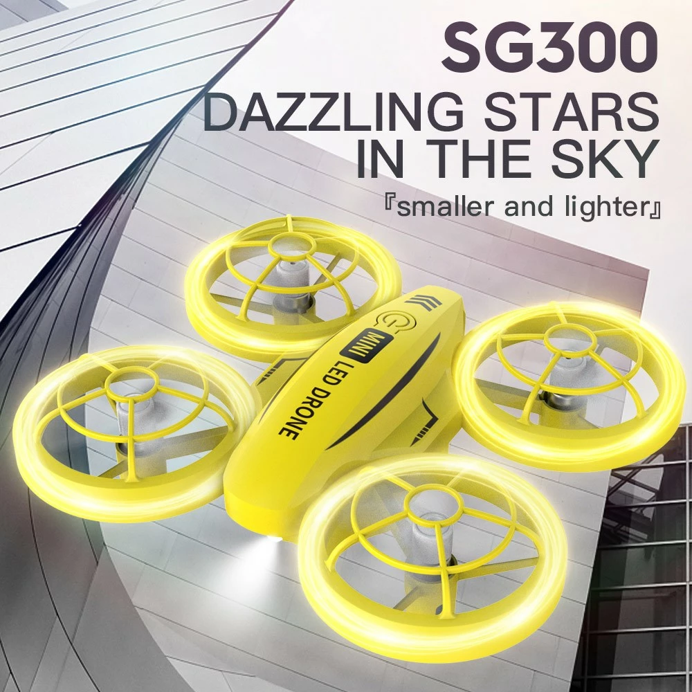 ZLL SG300 2.4G RC Drone 6-7 Min Flight Time One-key Take Off, Lights Switching, Headless Mode - Yellow 3 Batteries - Image 4