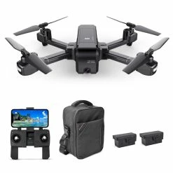 SJRC Z5 1080P FHD GPS 5G WiFi FPV Foldable RC Drone Follow Me Mode RTF Black - Three Batteries