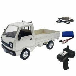 WPL D12 2.4G 1/10 2WD Off-road Military Truck RC Car - White One Battery