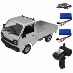 WPL D12 2.4G 1/10 2WD Off-road Military Truck RC Car - Silver Two Batteries